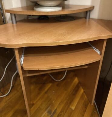 купить компьютерный стол: Künc masa, Polkalı, Siyirməsiz, MDF — 3