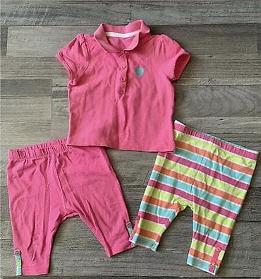 chicco trio sprint universal arabalar: Uşaq geyim dəsti – 3 parça - Üst: çəhrayı qısaqoll polo köynək — 1