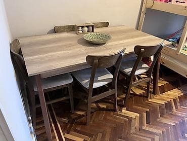 Yemək masası. - Material və görünüş: Mdf, ayaqlar taxta. - Ölçü  — 2