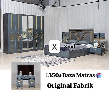 dekor ref: Yataq otağı dəsti – “Original Fabrik” Komplekt: - Çarpayı (yumşaq — 1