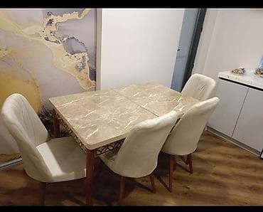 Mətbəx üçün, Yeni, Açılan, Kvadrat masa, 4 stul