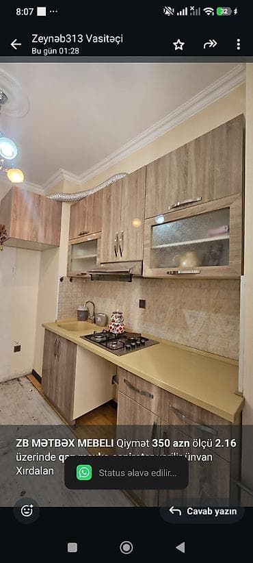 mebler: *ZB* *MƏTBƏX MEBELI* Qiymət *350 azn* ölçü *2.16* üzerinde *qaz moyka — 1