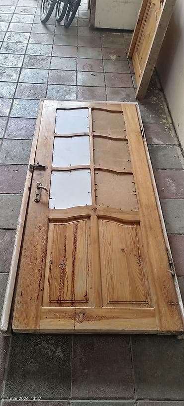 Bərkidici məhsullar: Ağac şüşəli qapı dəsti - Material: təbii ağac (şam tipli), laklı səth — 3