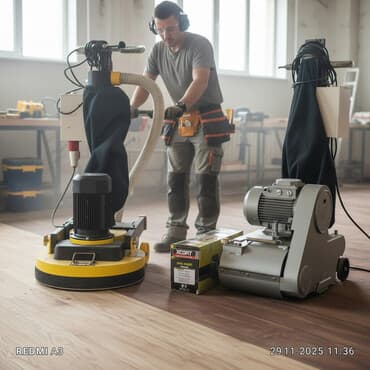 rezin yer örtükləri: Parket ustaları üçün avadanlıq dəsti Tərkib: - Parket yonma/qayırma — 1