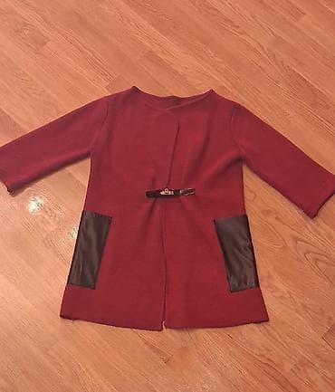 Qadın qısa pencək/kardiqan - Rəng: tünd narıncı-bordo - Model: açıq