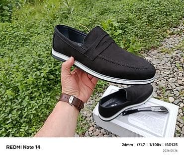 Kişi loaferləri – qara rəng, klassik-pəncəksiz dizayn - Material — 4