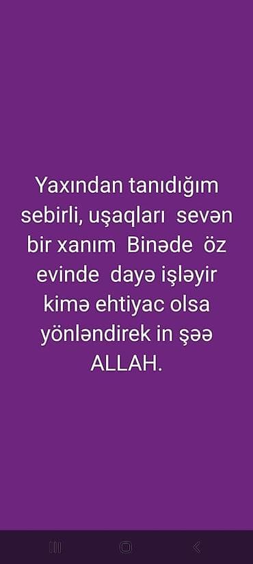 Binə ərazisində evində uşaq baxımı xidməti. Yaxından tanıdığımız