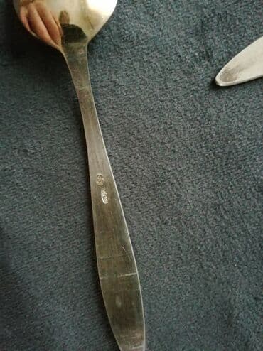 Digər süfrə ləvazimatları: Altı ədəd gümüş kofe qaşığı dəsti. Qaşıqların tutacaqlarında sadə — 2