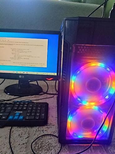 hard disk: Masaüstü kompüter seti – RGB fanlı korpus, monitor və klaviatura ilə — 1