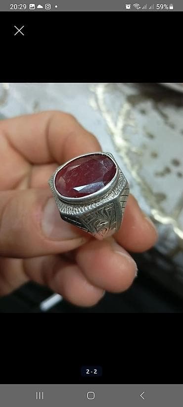 gümüş uzuklər: Üzük, Gümüş, Yaqut — 2