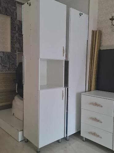 otaq desti: Ağ rəngli mebel dəsti müxtəlif ölçülü şkaflar, salon güzgüləri — 5