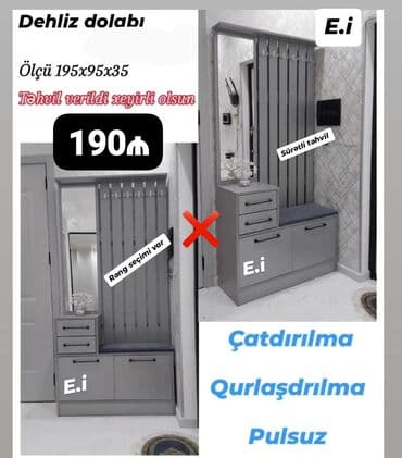 Mərmər effektli PVC panellər: Düz dolab, Dəhliz dolabı — 1