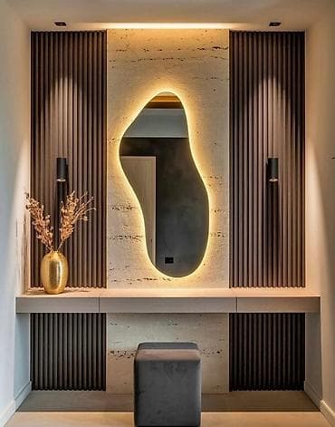 dekor panel: LED işıqlı dekorativ lamel-divar və güzgü kompozisiyaları - Interyer — 10