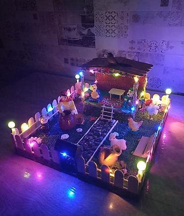 Digər ev dekoru: Dekorativ Novruz maketi – işıqlı həyət kompozisiyası - Əl işi mini — 2