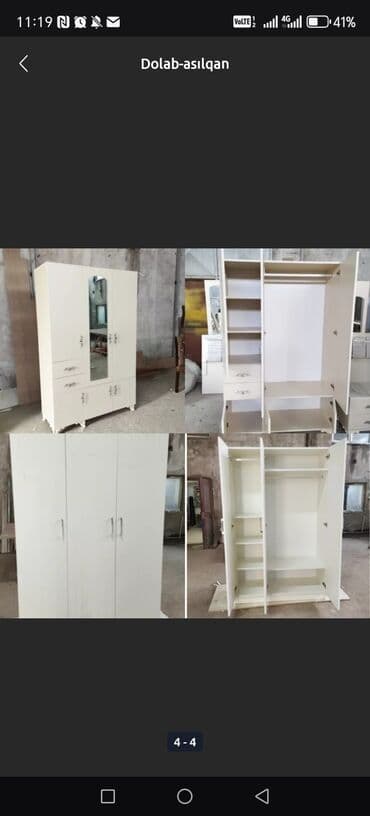 asilqan dolab: Açılan, 3 qapılı Düz dolab, Qarderob, paltar dolabı — 2