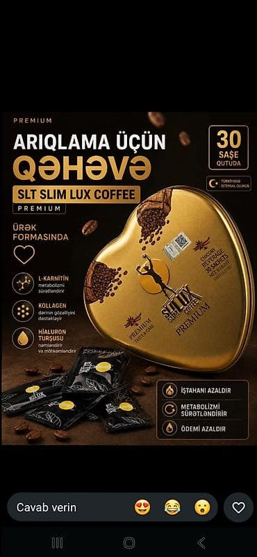 Lady Slim Premium instant qəhvə – fərdi paketlərdə, ürək formalı