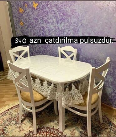 metbext moyka: Mətbəx üçün, Yeni, Dördbucaq masa, 4 stul — 7
