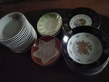 qlobus sekli: Nahar dəsti, rəng - Qara, Farfor — 2