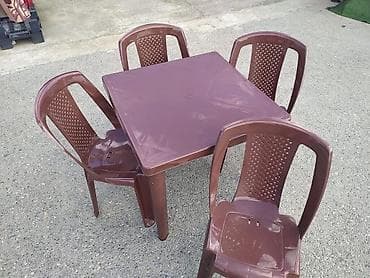 bağ ucun stol: Plastik masa və stul dəsti - Tərkib: 1 ədəd masa + 4 ədəd stul (bəzı — 2