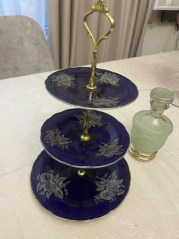 first class kofe: Şüşə dekor və süfrə aksesuarları dəsti - 3 mərtəbəli desert/mürəbbə — 1