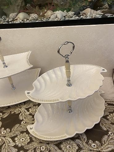 ps servis: İki mərtəbəli servis qablari dəsti 8 dəstdir. Hər qabdan 2 ədəddir — 2