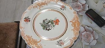 çiçəklər: Boşqablar, 1 əd, rəng - Ağ, Keramika, Rusiya — 1