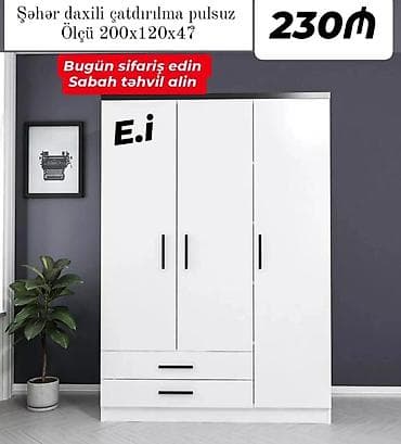 mebel dolablar: 3 qapılı dolab Yep yeni 230 azn rəng seçimi var çatdırılma var — 1