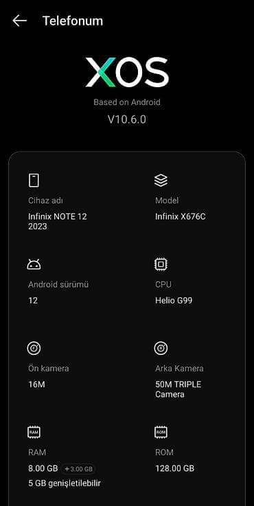 telefon ucun qulaqciqlar: Infinix Note 12 5G, 128 GB, rəng - Mavi, Zəmanət — 1