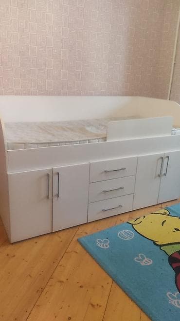 Uşaq üçün funksional çarpayı-dolab sistemi - Rəng: ağ - Üst hissə