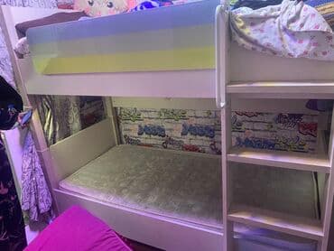 uşaq otağı aboyları: Oğlan və qız üçün, Çarpayı, Matras ilə, Siyirməsiz, Laminat — 2