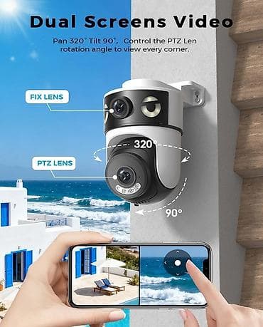 digital: İkili Linzalı 360° Wi‑Fi Təhlükəsizlik Kamerası FHD iki kamera: eyni — 10
