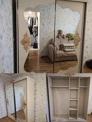 İşlənmiş, 2 qapılı, Güzgülü, Bej, Digər material, Kupe, Düz dolab — 1