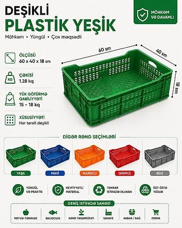 termo box: Plastik yeşik(tara,sebet,yesik,qutu) istehsalı. ölçülər 60/40/10sm — 6