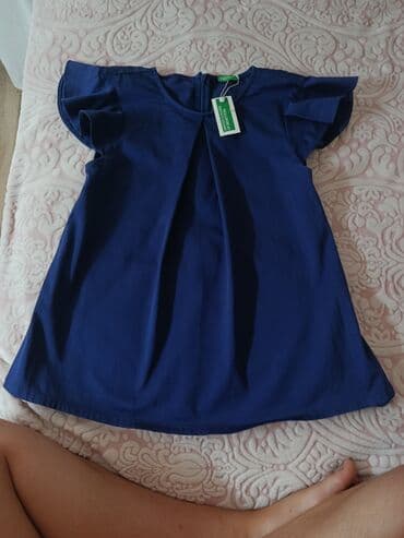 джинсовое платье для девочки: United Colors of Benetton qız uşaq donu 11_12 yaş üçün - Rəng: tünd — 2