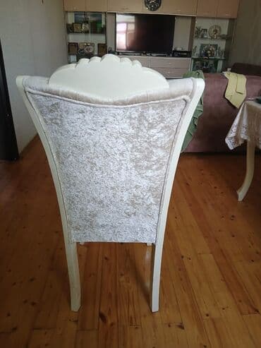 деревянные кресла качалки: Mətbəx üçün, İşlənmiş, Qatlanmayan, rəng - Bej Stul — 4