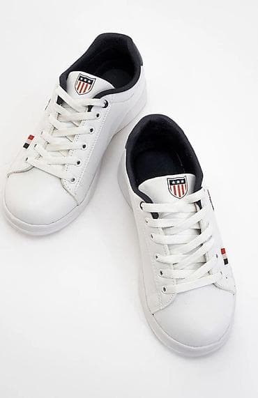 Krasofkalar və idman ayaqqabıları: Ağ rəngli kişi/kadın gündəlik idman ayaqqabısı - Korpus: hamar ağ üst — 5