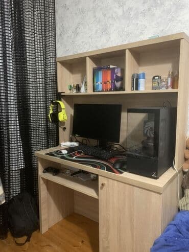 стеклянный стол: Düz masa, Polkalı, Siyirməsiz, Sadə laminat — 1