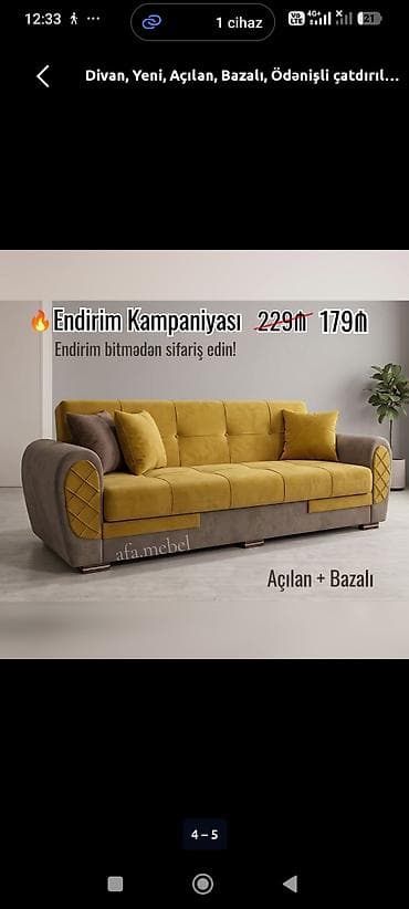 qubka: *Divan 179Azn💥* ✔️Rəng seçimi var ✔️Açılan və Bazalı ✔️ Ölçü 210sm — 1