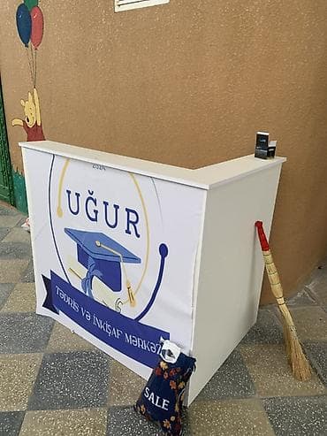 makiaj masası: Resepşn/qarşılama masası – L formalı, ağ rəng. real alıcıya endirim — 1