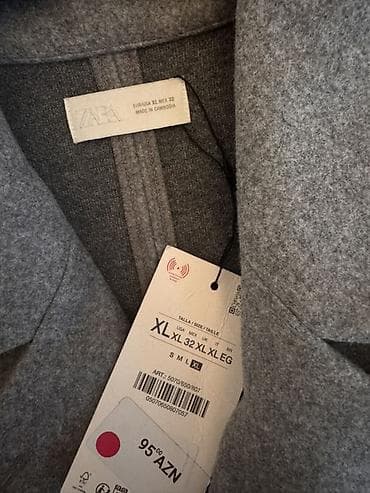 paltolar 2023: Palto, Zara, XL, rəng - Boz — 2