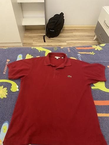 пол сапог: Мужское поло, Lacoste, M, цвет - Красный — 1
