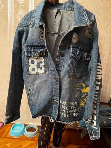 m razmer necedi: Cins kurtka, Mavi, M — 4