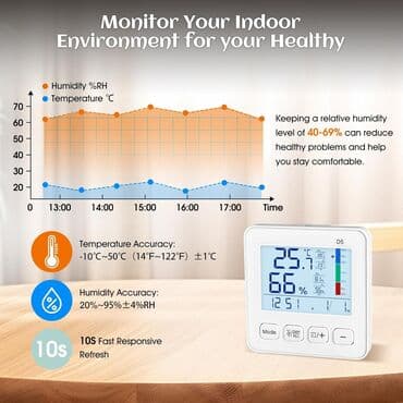hava soyuducusu: Əsl Dəqiq Termometr, Hiqrometr (rütubət ölçən), Saat, Kalendar. Arxa — 5