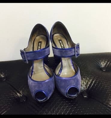 босоножки 27 размера: Размер: 38, цвет - Синий, Б/у — 1