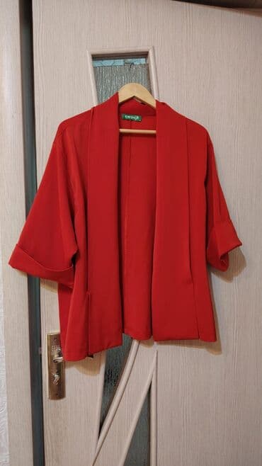 Пальто: Qırmızı qadın kimono-jaket - Brend: Tomsit (etiketdə “Tomsit”, ölçü — 2
