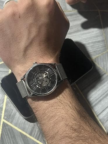 apple watch 10: Skelet dizaynlı mexaniki qol saatı - Korpus: polad, parlaq metal rəng — 4