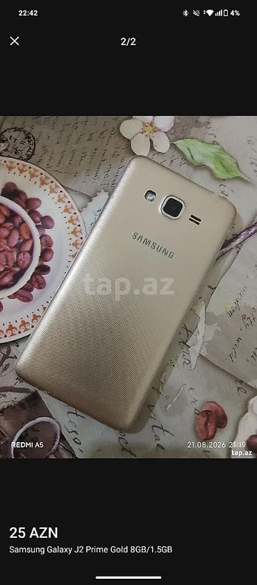 ps 2 pro: Samsung Galaxy J2 Prime, 8 GB, rəng - Qızılı, İki sim kartlı — 2