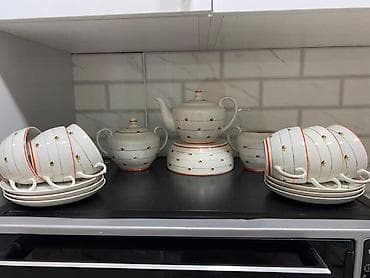 Çay dəsti, rəng - Ağ, Farfor