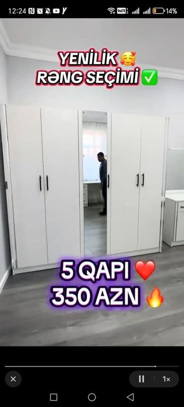 ev qap: Açılan, 4 qapılı Düz dolab, Qarderob, paltar dolabı, Türkiyə — 15