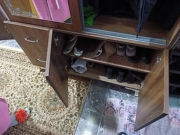 plastik dolabı: 2 qapılı, Güzgülü, Qəhvəyi, Digər material, Kupe, Düz dolab — 4